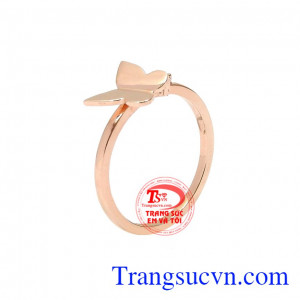 Nhẫn nữ hồ điệp vàng hồng