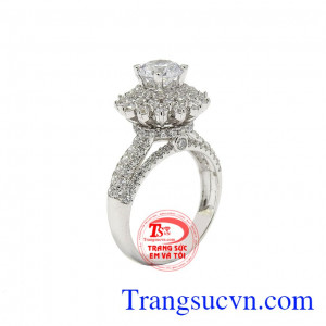 Nhẫn nữ kiêu sa vàng trắng