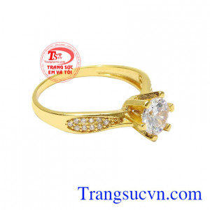 Nhẫn nữ vàng màu kiều diễm nhận đặt chế tác theo yêu cầu.