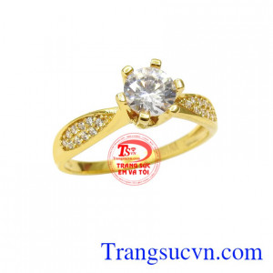 Nhẫn nữ vàng màu kiều diễm tinh tế.