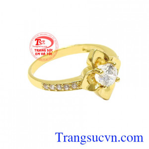 Nhẫn nữ vàng màu nổi bật vàng 10k chất lượng giao hàng trên toàn quốc.