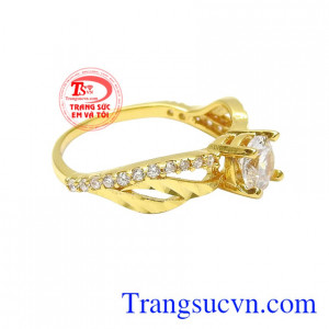 Nhẫn nữ vàng màu phong cách thanh toán an toàn.