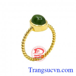 Nhẫn nữ vàng nephrite bình an