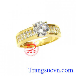 Nhẫn nữ vàng tây xu hướng đẹp.