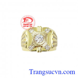 Nhẫn vàng phái mạnh thời thượng bảo hành uy tín.