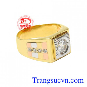 Nhẫn vàng phái mạnh thời trang nam tính.