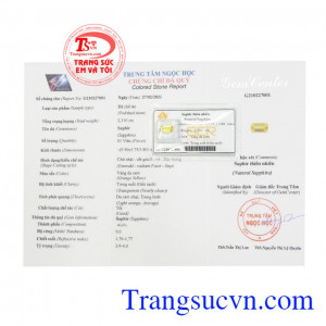 Trong phong thủy, màu vàng tượng trưng cho giàu có và thịnh vượng. Viên sapphire thiên nhiên tài lộc