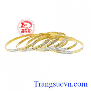 Vòng tuần vàng tây chất lượng nhập khẩu Italy vàng 10k sáng bóng nhận đặt chế tác theo yêu cầu.