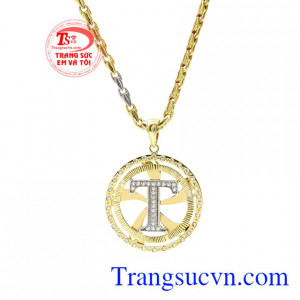 Bộ mặt dây chữ T nam tính vàng 10k chất lượng giao hàng nhanh trên toàn quốc.