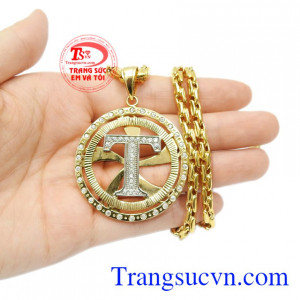 Bộ mặt dây chữ T nam tính 10k.