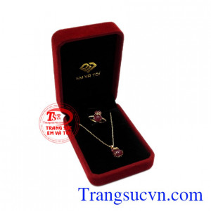 Bộ mặt dây Ruby lộc phát 10k