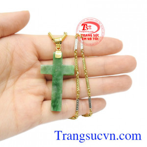 Bộ mặt thánh giá vàng jadeite đẹp.