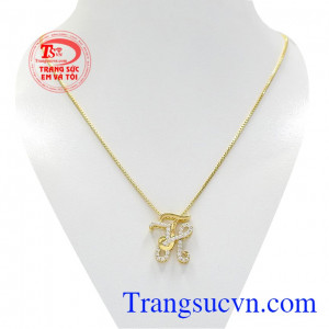 Bộ trang sức chữ TH vàng tây