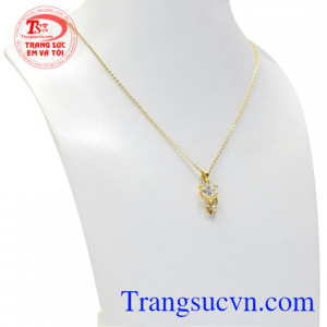 Bộ trang sức hồ ly dễ thương được chế tác từ vàng tây 10k và đá cz.