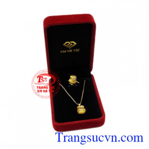 Bộ trang sức mắt hổ túi tiền vàng 10k may mắn, tài lộc sự lựa chọn hoàn hảo dành cho bạn.