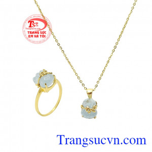 Bộ túi tiền aquamarine tài lộc