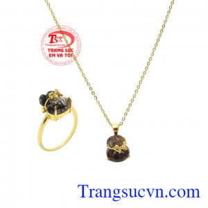 Bộ túi tiền thạch anh tóc đen