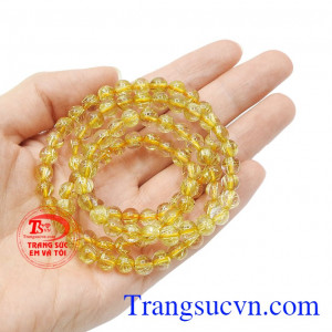 Chuỗi tay thạch anh tóc phát lộc đẹp.
