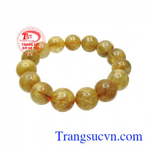 Chuỗi thạch anh tóc 14mm thịnh vượng