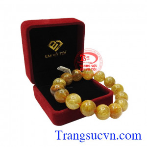 Chuỗi thạch anh tóc 14mm thịnh vượng