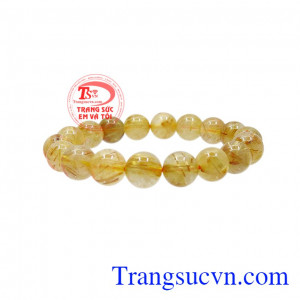 Với màu vàng tượng trưng cho sự thịnh vượng, giàu có phù hợp cho những người mệnh kim và mệnh thổ. Chuỗi thạch anh tóc đẹp 11 ly