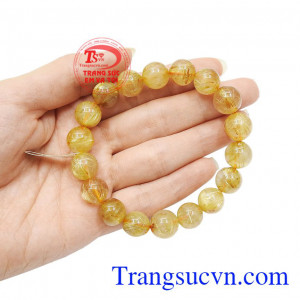 Sản phẩm có giấy kiểm định đá quý uy tín. Chuỗi thạch anh tóc đẹp 11 ly