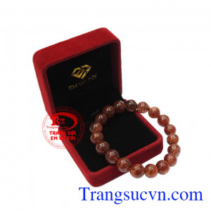 Chuỗi thạch anh tóc đỏ 11 ly đẹp có giấy kiểm định đá quý, giao hàng trên toàn quốc.