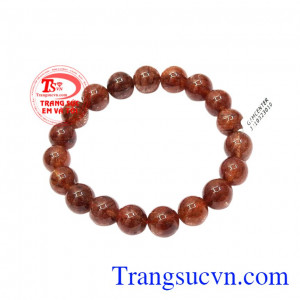 Chuỗi thạch anh tóc đỏ 11 ly đẹp