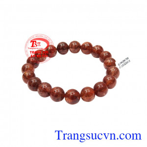 Chuỗi thạch anh tóc đỏ 11 ly đẹp nổi bật và hợp phong thủy.