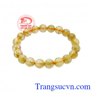 Chuỗi thạch anh tóc vàng 9 ly