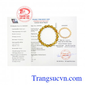 Chuỗi thạch anh tóc vàng 9 ly