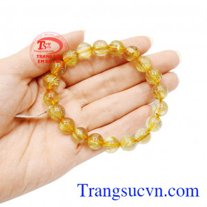 Sản phẩm phù hợp làm quà tặng cho người thân và bạn bè. Chuỗi thạch anh tóc vàng 9 ly