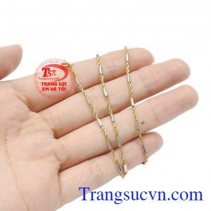 Dây chuyền vàng tây 18k nhập khẩu Italy, bền đẹp và sáng bóng.