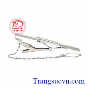 Thiết kế nam tính, thời trang và lịch lãm. Kẹp Caravat Vàng Trắng