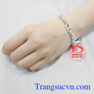 Lắc tay nam rồng bạc