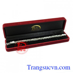 Lắc tay nam rồng bạc đẹp.