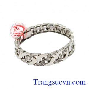 Lắc tay nam vàng trắng phong cách được nhập khẩu trực tiếp từ Hàn Quốc.