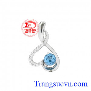 Mặt đá topaz thiên nhiên vàng 18k