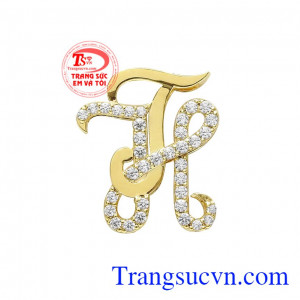 Mặt dây chữ TH vàng tây