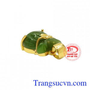 Mặt dây Nephrite tiền tài vàng 10k chất lượng, giao hàng trên toàn quốc.