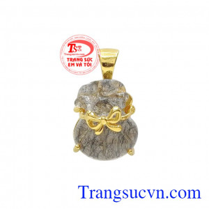 Mặt dây thạch anh tóc đen may mắn