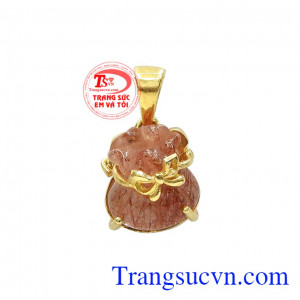 Mặt dây thạch anh tóc đỏ tài lộc