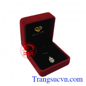 Mặt dây túi tiền aquamarine tài lộc nhận đặt chế tác theo yêu cầu.