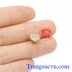 Mặt dây vàng trái tim nhỏ xinh vàng10k nhận đặt chế tác theo yêu cầu.
