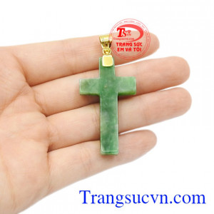 Mặt thánh giá cẩm thạch đẹp 14k.