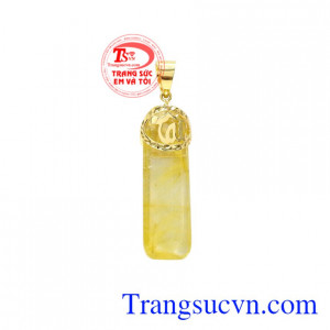 Mặt trụ thạch anh tóc tài lộc