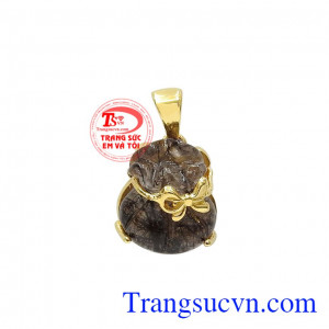 Mặt túi tiền thạch anh tóc đen