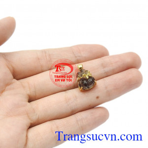 Mặt túi tiền thạch anh tóc đen bảo hành uy tín, giao hàng toan quốc. 