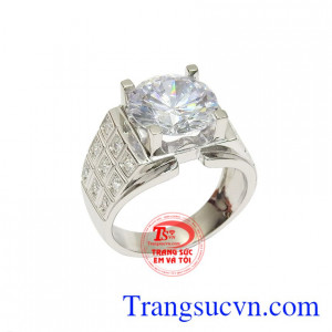 Nhẫn bạc nam tính thời thượng đẹp.