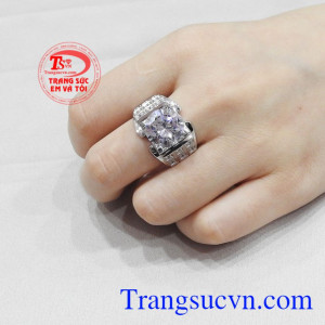Nhẫn bạc nam tính thời thượng